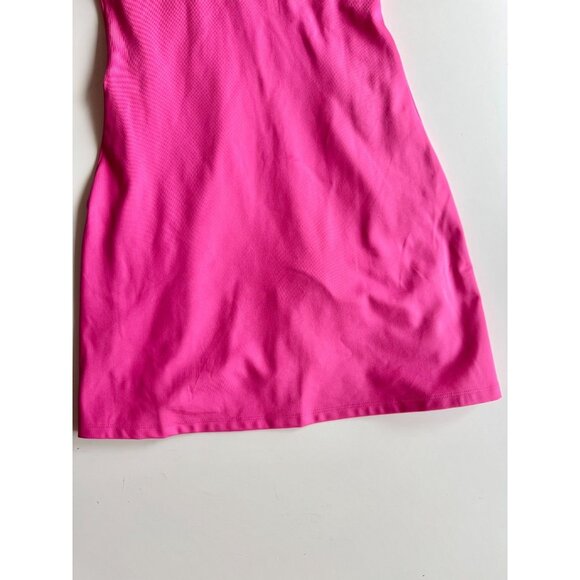 GIRLFRIEND COLLECTIVE Bianca Pink One Shoulder Mini Tennis Dress, Size XS - Picture 6 of 16